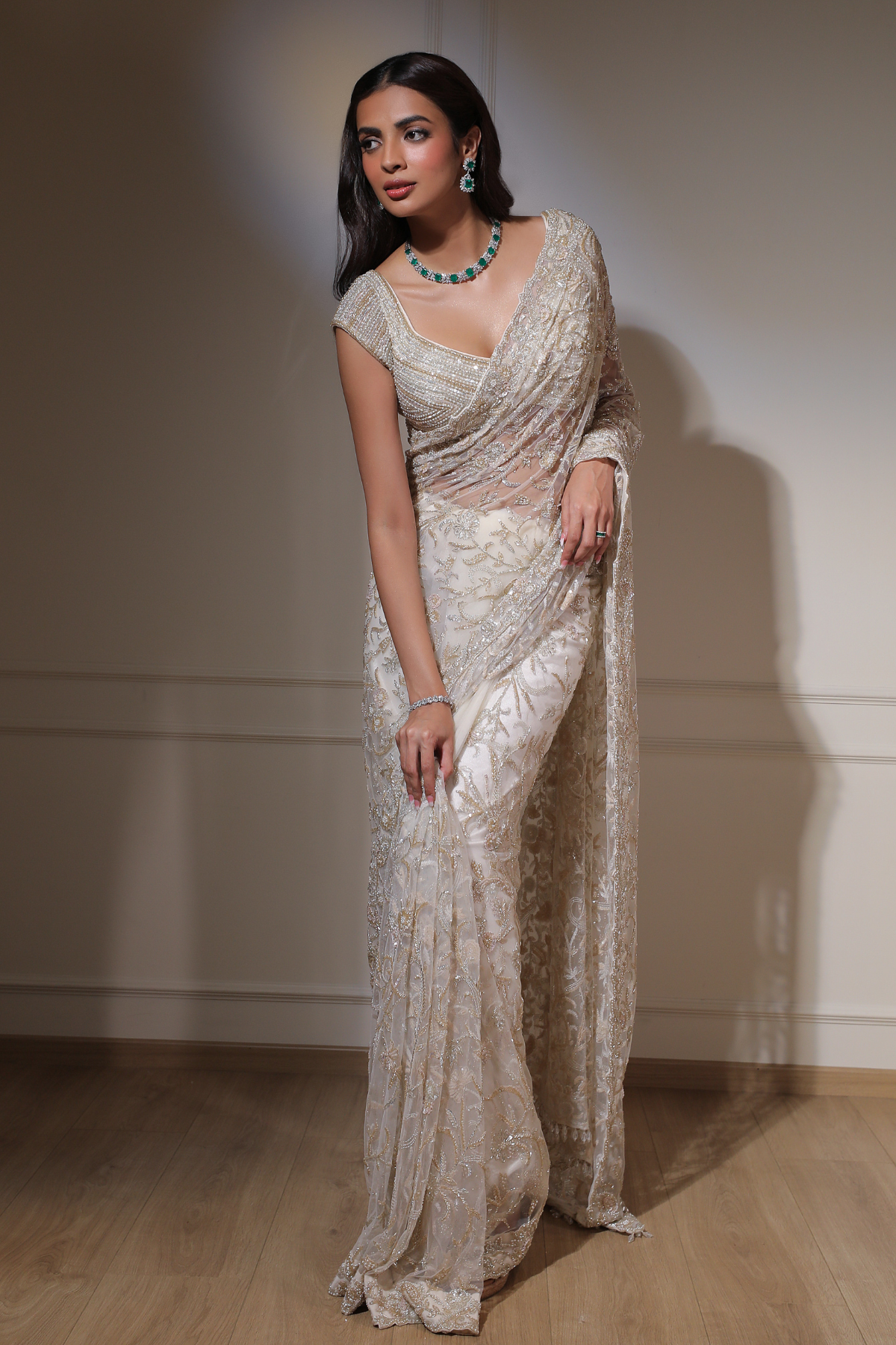Ivory Bridal Saree