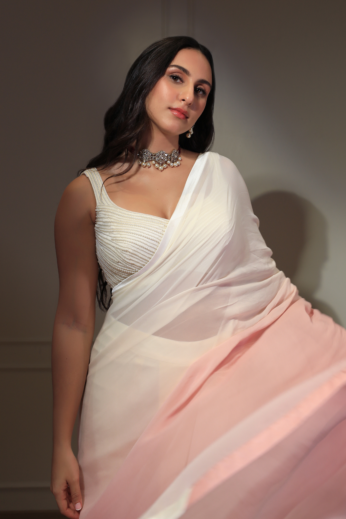 Pink Ombre Saree