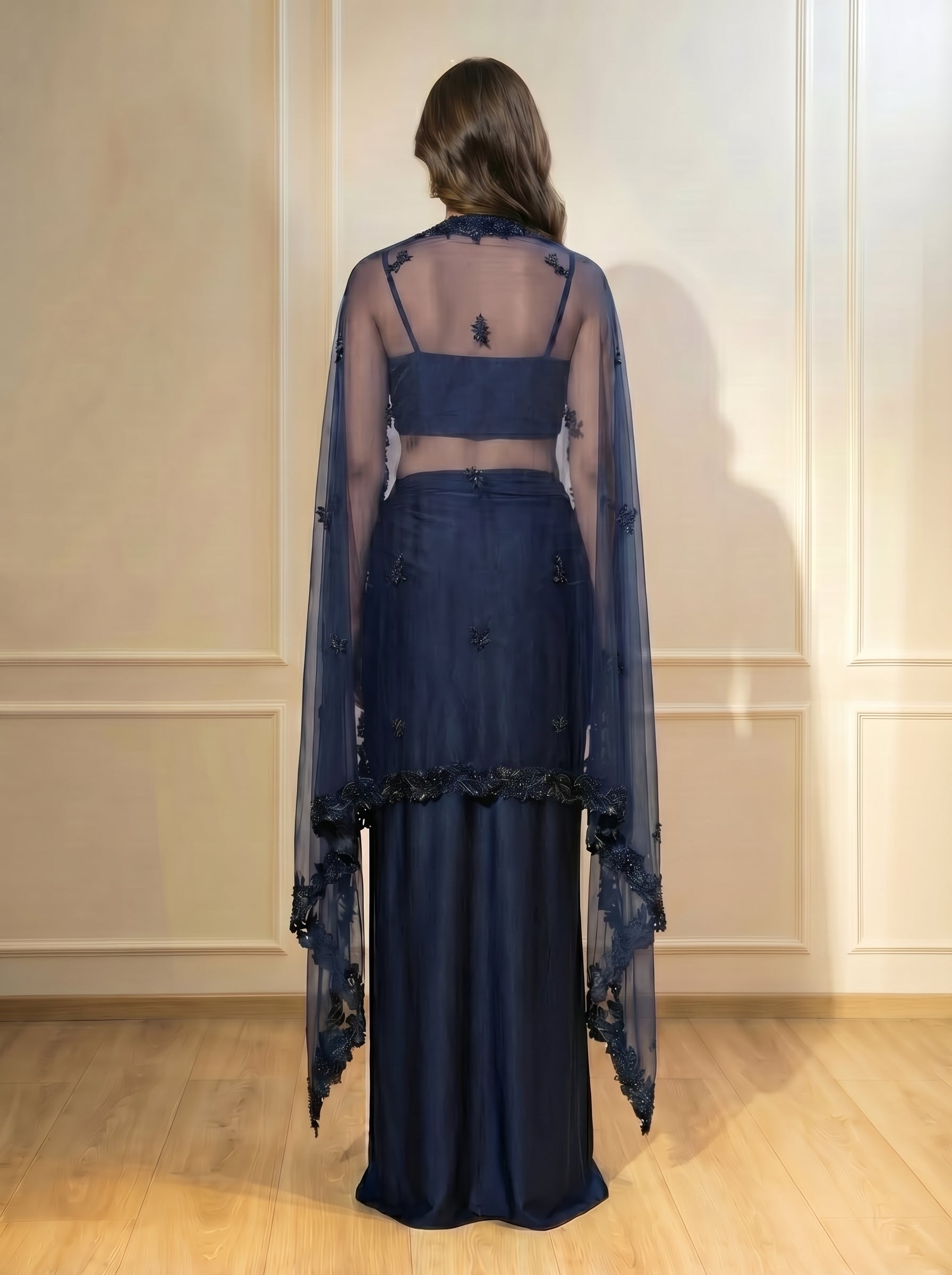 The Leafy Cape Set - Navy