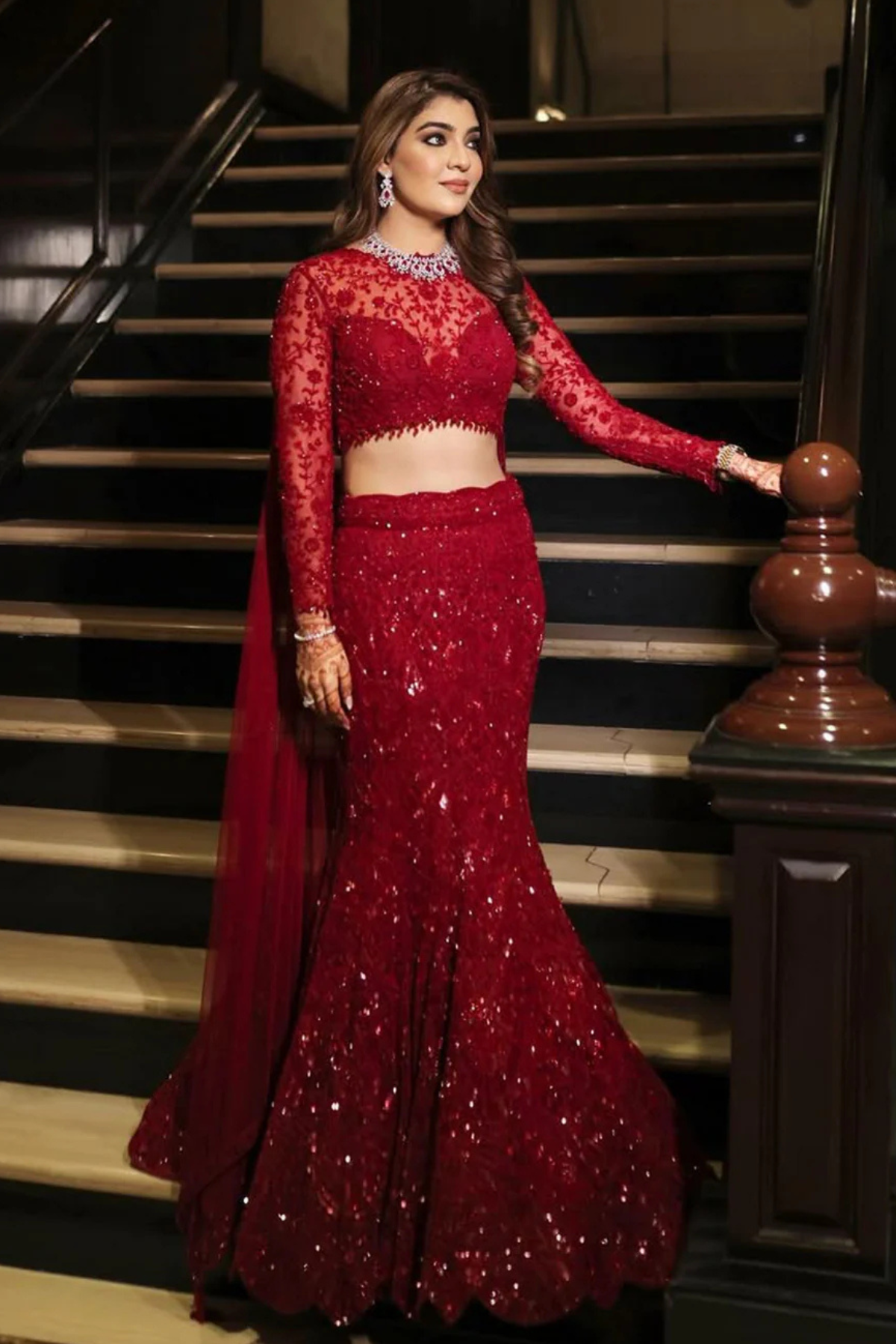 Merlot Mermaid Lehenga