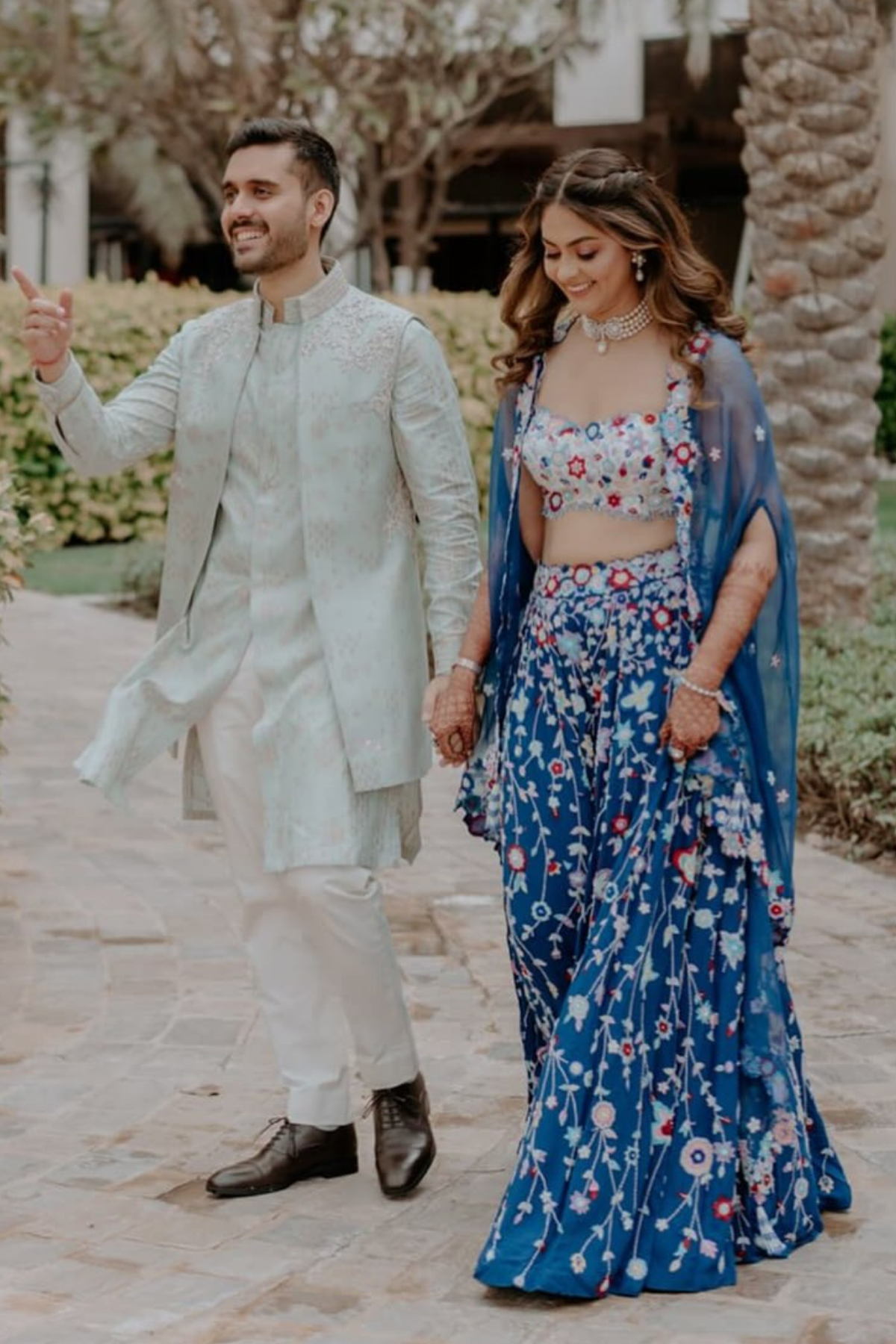 Royal Blue Florescence Lehenga