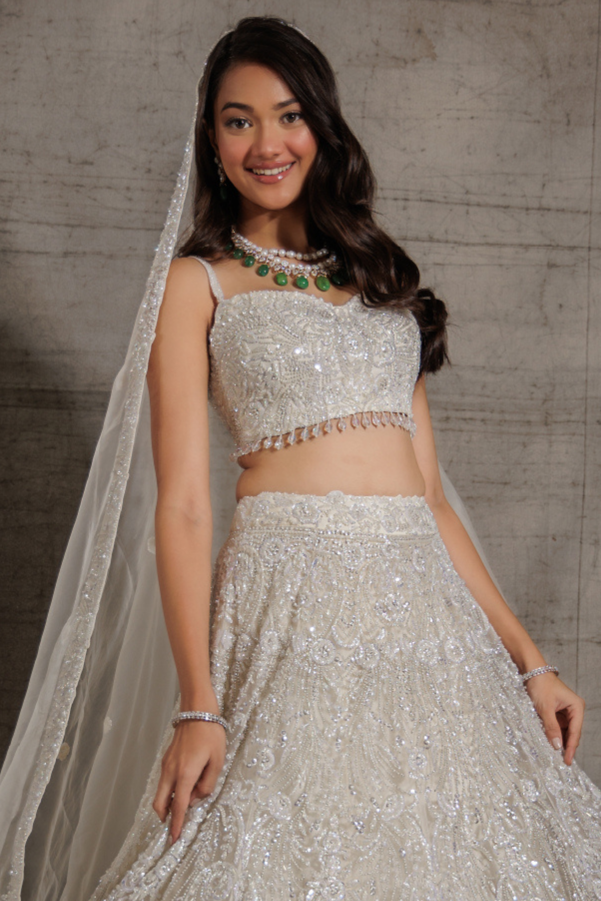 White Crystal Lehenga