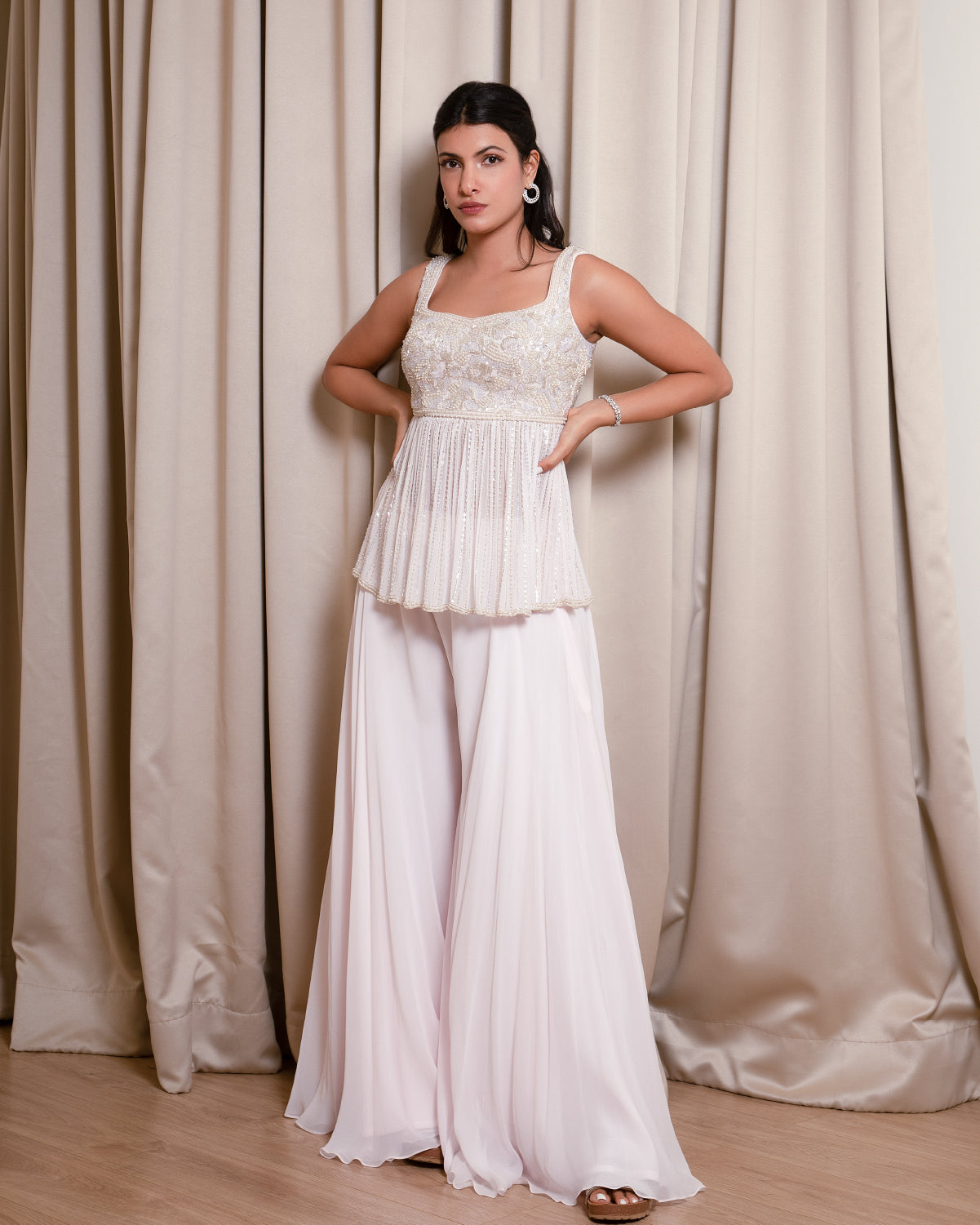 Frosty Pink Sharara set
