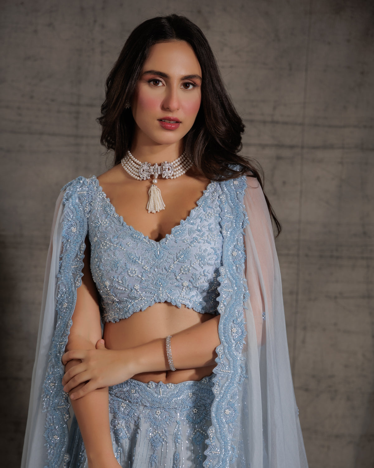 Cerulean Iris Lehenga